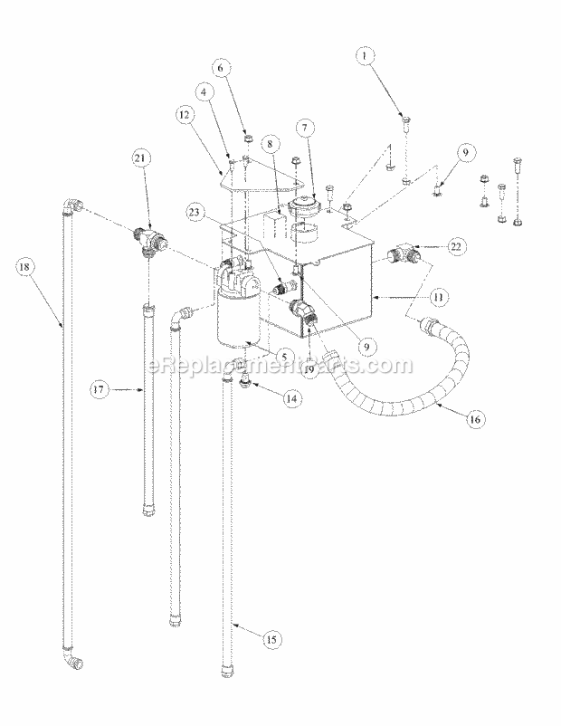 Hydro Pump Assembly Diagram and Parts List for M48-KHS 53AB5B5M750 Cub Cadet Sprayer